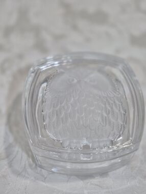 Cristal D' Arques Made In France Owl Covered Dish Mid-century